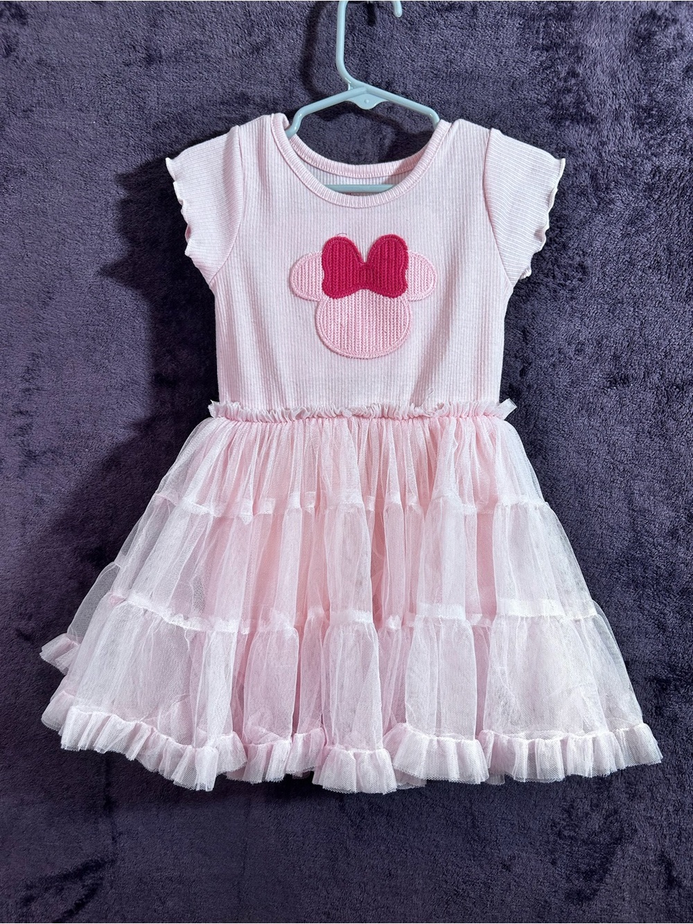 Disney Pink Tulle Dress with Bow Applique
